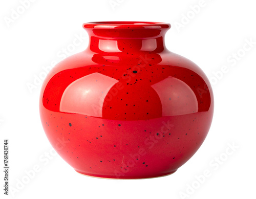 red glass vase