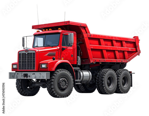 red truck isolated on white