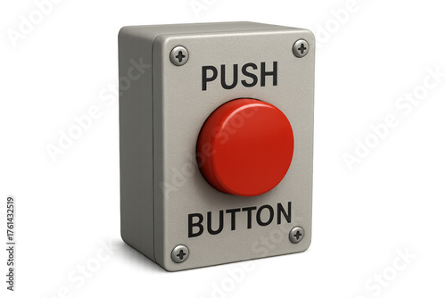 Red push button warning for emergency stop system Free Download Red push button warning for emergency stop system - GFXLoad