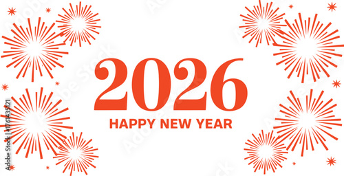 Happy new year celebration for year two thousand twenty six