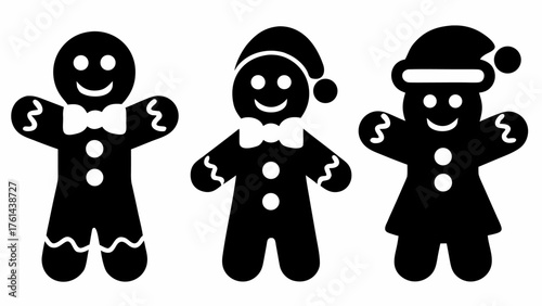 Festive gingerbread cookie people for holiday baking designs