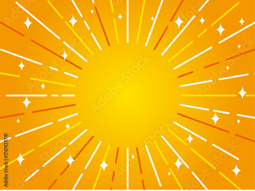 レトロな可愛い太陽の集中線