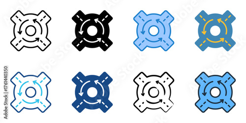 Roundabout icon set multiple style collection 
