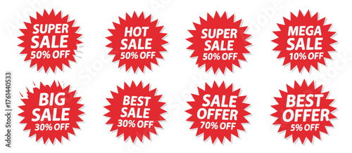 Flat Style Sale and Discount Stickers