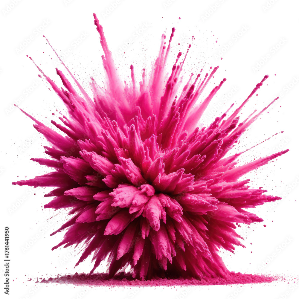 Obraz premium Pink explosion Fluffy bursts of color against black background