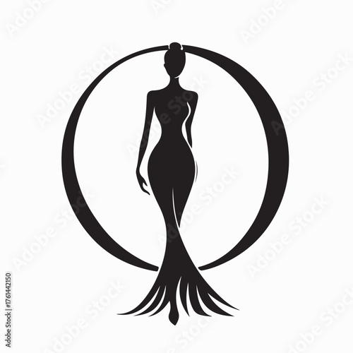 Silhouette of Fashion Models Walking Runway Catwalk Vector Illustration