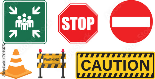  a vector of traffic signs stop 