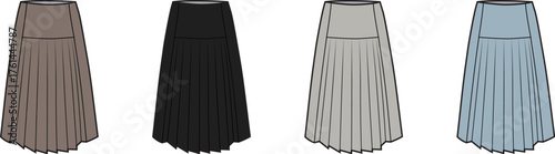 Fashionable Pleated Skirt Variations in Earthy Tones A Style Guide for Women's Apparel