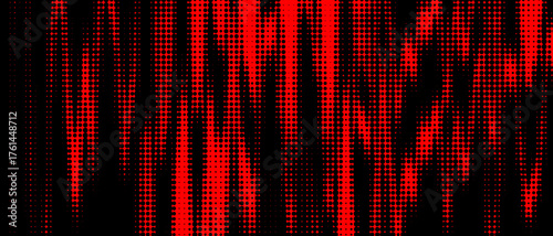Konstfotografi Vibrant red halftone pattern on black creates a dynamic, modern background for e