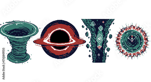 Wormhole Galaxy Collection Artistic Visions of Cosmic Phenomena