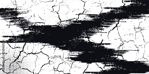 Glitch distorted grunge overlay. illustration.