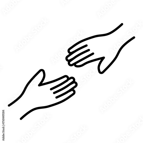 hand reaching out line icon with editable stroke