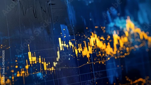 Abstract Digital Financial Data Visualization with Bright Colors