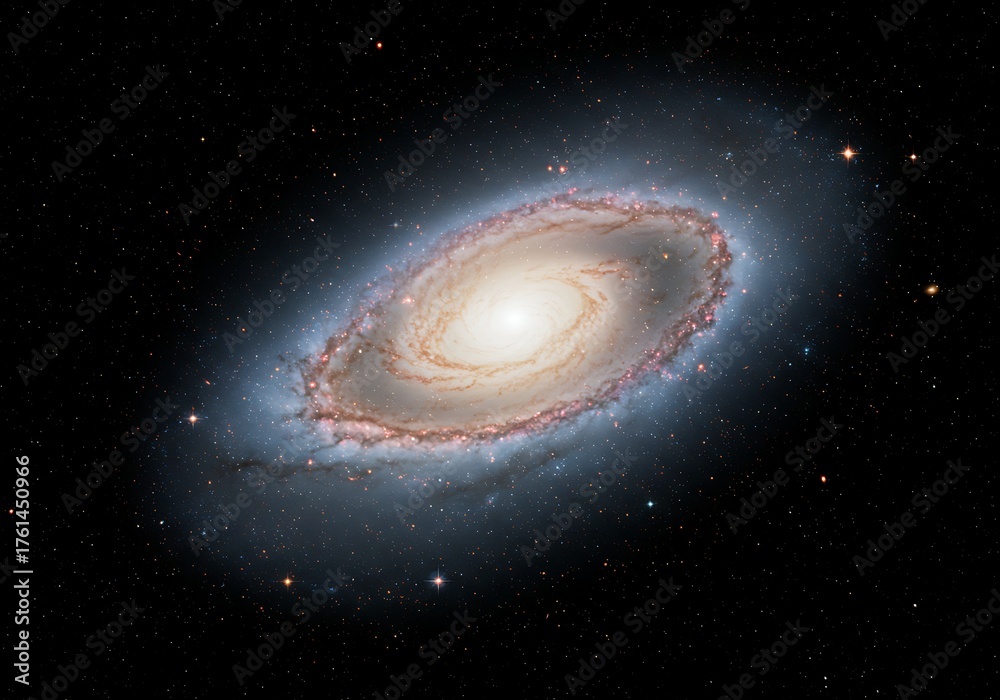 Naklejka premium Spiral Galaxy Messier 81 - A Cosmic Whirlpool in Ursa Major.