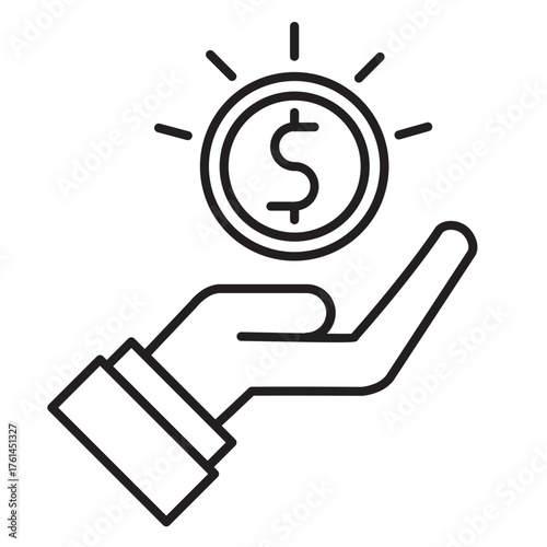 Finance outline icon element for design