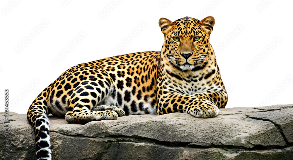 Obraz premium Leopard relaxing on rocky surface