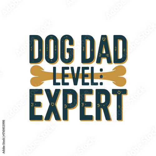 typography t shirt, Celebrate your ultimate dog dad status with this bold graphic featuring playful typography and a fun bone accent, perfect for expressing canine devotion and expertise
