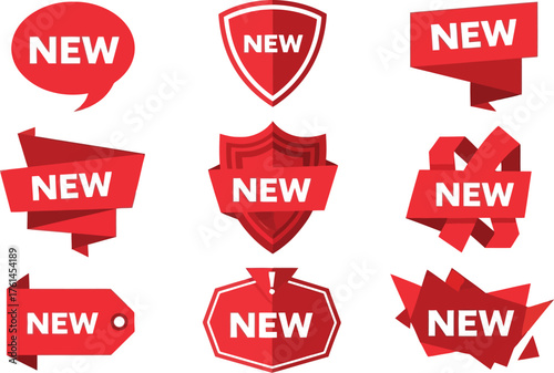 Collection of new product label designs for marketing promotion