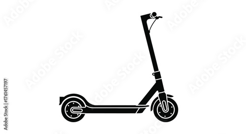 Simple black silhouette of an electric scooter side view illustration