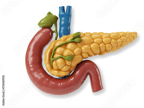 Humans pancreas on transparent background.