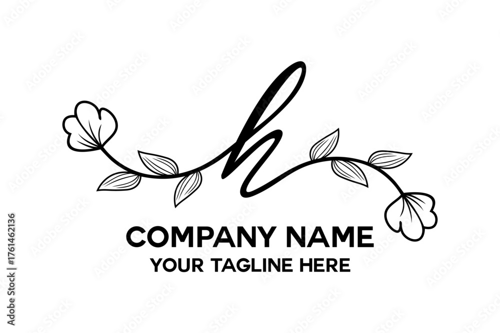 Fototapeta premium letter H combined with flowers