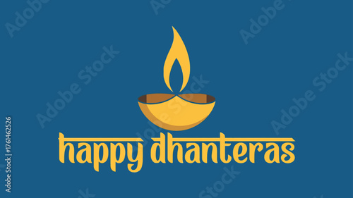 Happy Dhanteras with Oil Lamp Design