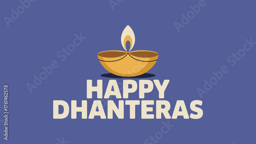 Happy Dhanteras with Oil Lamp Design