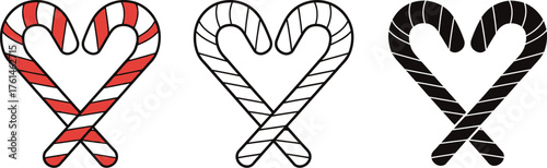 Candy cane heart vector christmas holiday season illustration