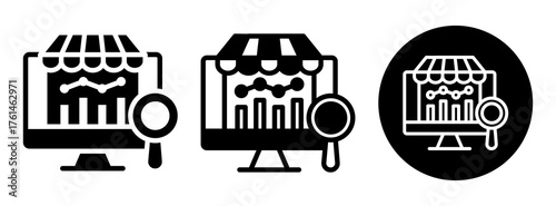 E-Commerce Analytics Icon Collection Glyph & Mixed Style
