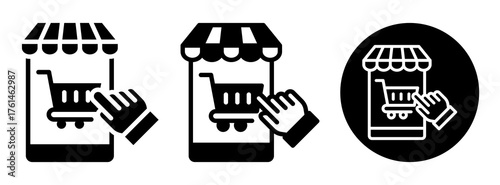 Online Marketplace Icon Collection Glyph & Mixed Style