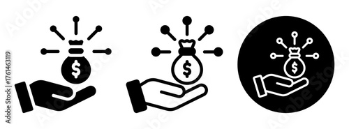 Revenue Stream Icon Collection Glyph & Mixed Style