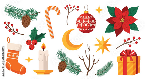 Vector illustration of christmas decoration elements