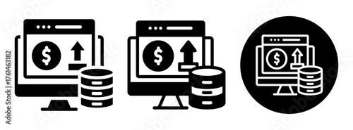 Data Monetization Icon Collection Glyph & Mixed Style