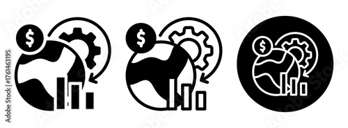 Economic Viability Icon Collection Glyph & Mixed Style