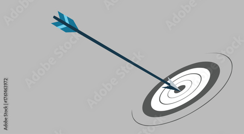Arrow Hitting the Center of Target – Symbol of Success and Precision