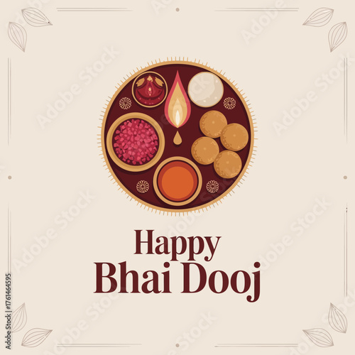 Happy Bhai Dooj with Puja Thali Design