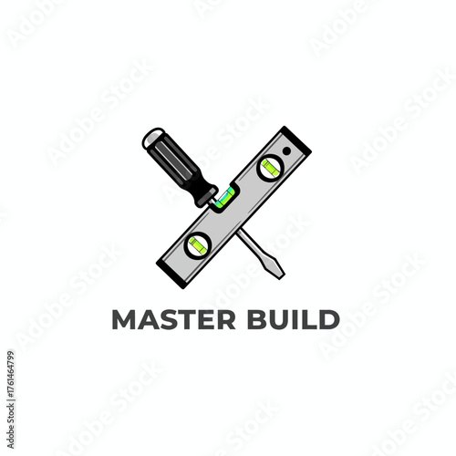 Build Construction Level Tools Vector Logo