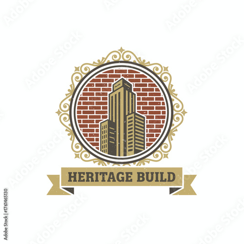 Vintage Building Architecture Heritage Logo