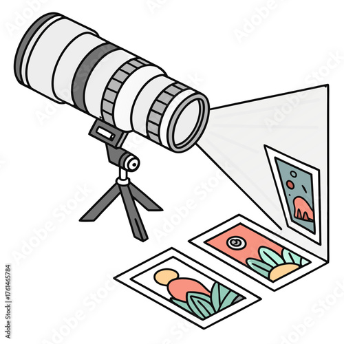AI Camera Lens with Holographic Art Vector.Perfect for photography branding, AI creative apps, digital design platforms