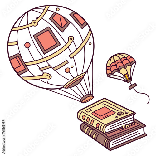 AI Knowledge Library Sphere Vector.Perfect for education tech branding, AI learning platforms, futuristic academia