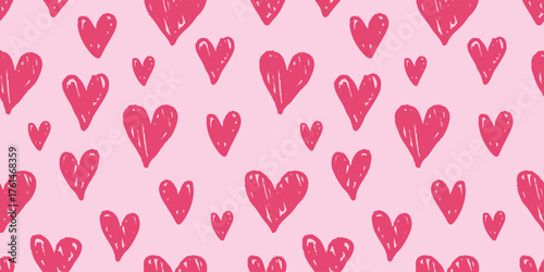 Love hearts seamless romantic pattern. Pink hearts seamless pattern. weding day ornament design. Happy Valentines Day texture.
