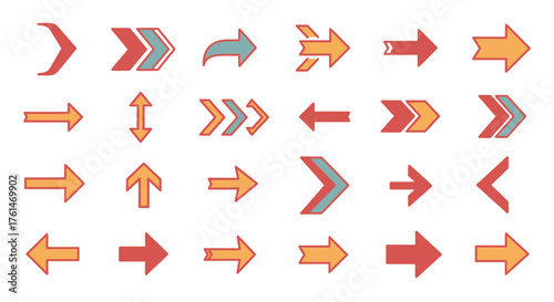 Free Download Collection of colorful arrows pointing in various directions a visual guide - GFXLoad