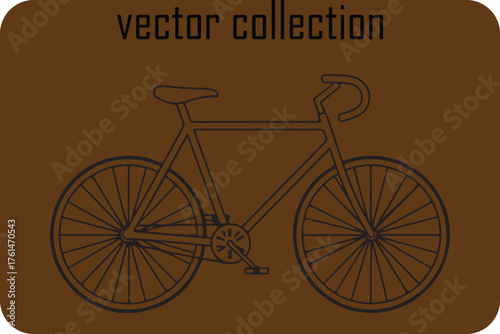 Vintage bicycle vector illustration with retro styling and classic design elements on a brown background