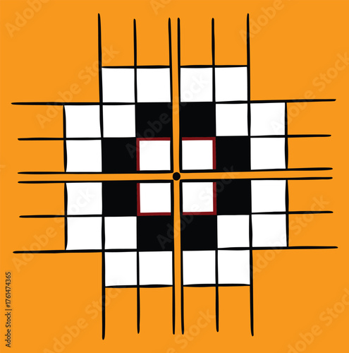 Monochrome geometric grid background 