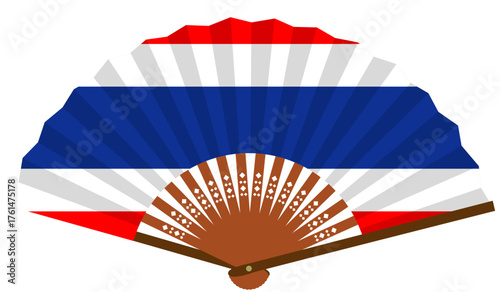 タイ　東南アジア　国旗　和風　扇子