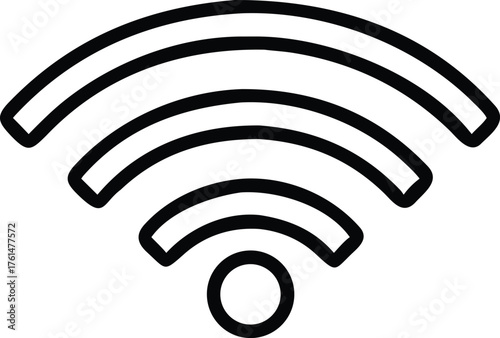Wi -Fi icon, simple outline vector style, clean stroke, isolated on white background,