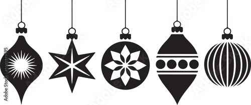 Christmas ornaments holiday decor pack vector illustration design