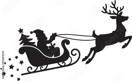 Christmas sleigh black