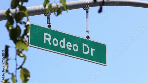 Beverly Hills Rodeo Drive Street Sign In Sunlight