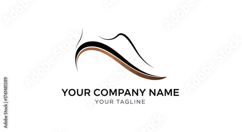 Elegant Shoe Logo Design with Flowing Lines for Footwear Brand Identity.